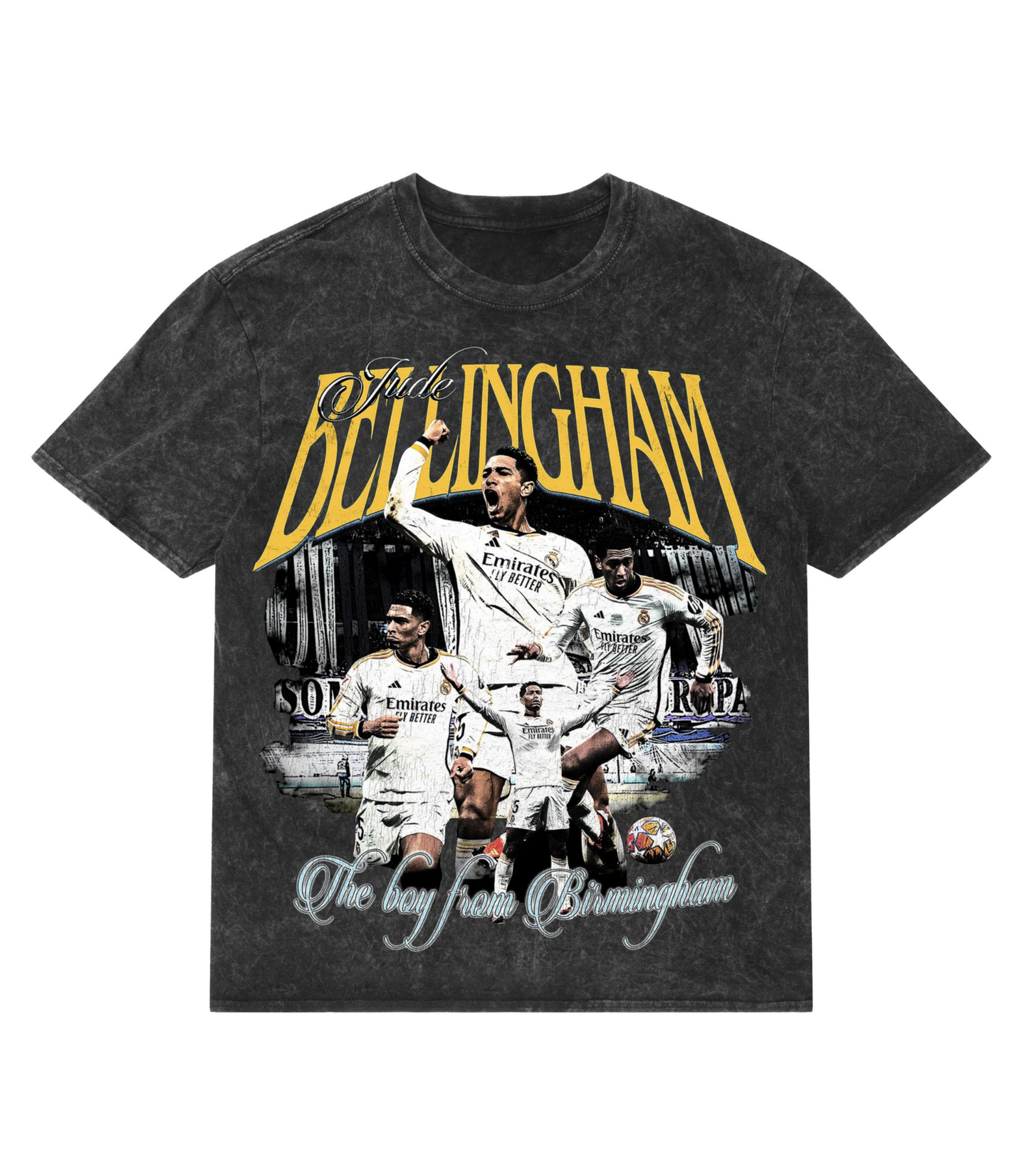 Hey Jude Oversized Tee - Black Acid Wash